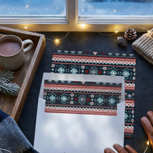 Nordic Snowflake Fair Isle Pattern Envelope Liner