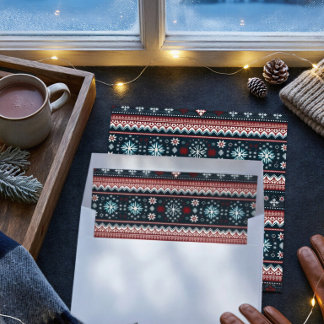 Nordic Snowflake Fair Isle Pattern Envelope Liner
