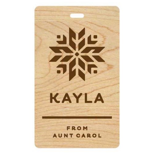 Nordic Snowflake Maple Wooden Gift Tag