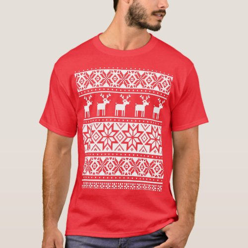 Nordic Snowflake Reindeer Ugly Christmas Sweater