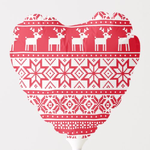 Nordic Snowflake Reindeer Ugly Christmas Sweater Balloon