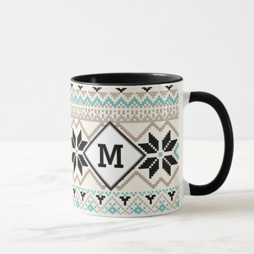 Nordic Snowflake Winter Sweater Pattern Mug