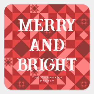 Nordic Star Merry and Bright Square Sticker