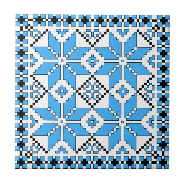 Nordic Star Tile (blue and black) (Front)