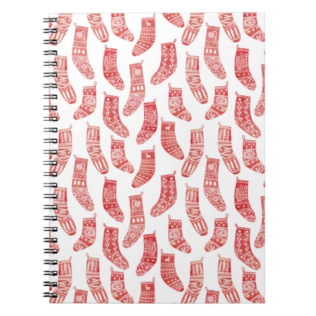 Nordic Stockings Red and White Notebook (Front)