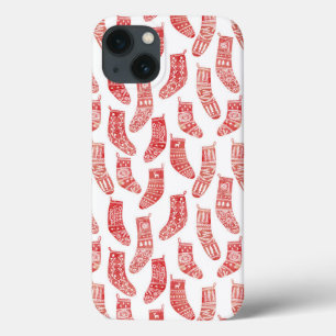 Nordic Stockings Red White iPhone 13 Case