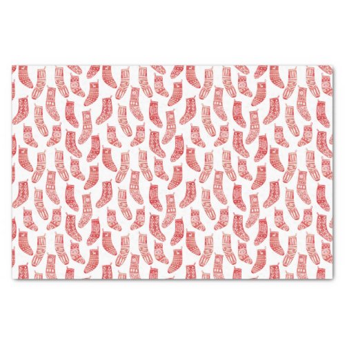 Nordic Stockings Scandinavian Christmas Red White Tissue Paper