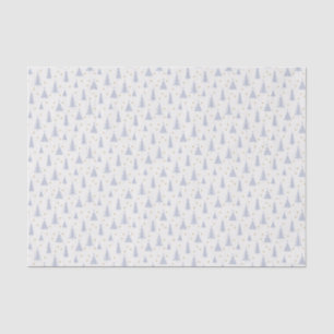 Nordic Stone Blue-Gray Christmas Trees White Tissue Paper