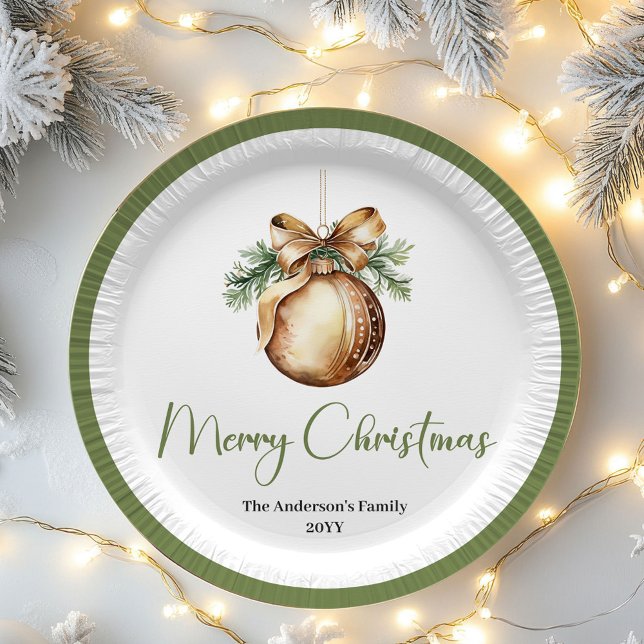 Nordic Style Christmas Personalized Family Table  Paper Plates (Nordic Style Christmas Personalized Family Table Plates)