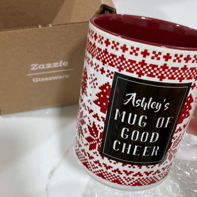 Nordic Style Christmas Sweater Personalized Two-To Two-Tone Coffee Mug (Creator Uploaded)