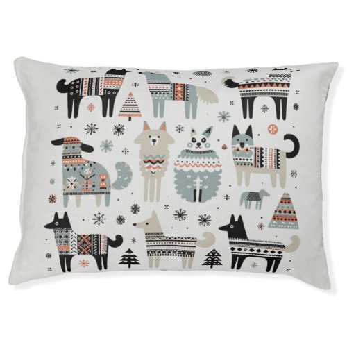 Nordic Style Dogs Nordic sweaters Pattern Pet Bed