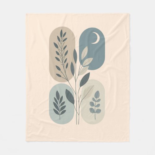Nordic Style Simple Leaves Fleece Blanket