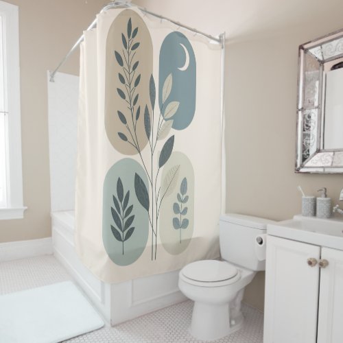 Nordic Style Simple Leaves Shower Curtain