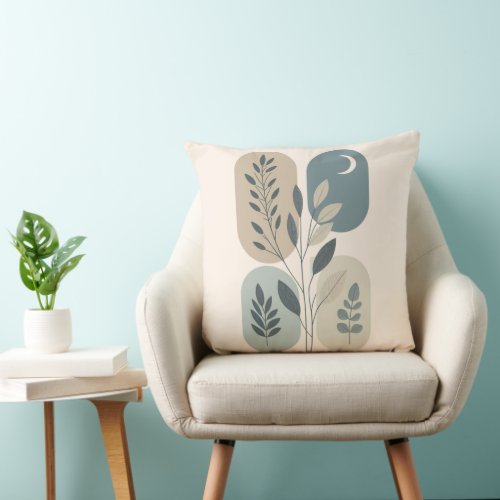 Nordic style simple leaves throw pillow