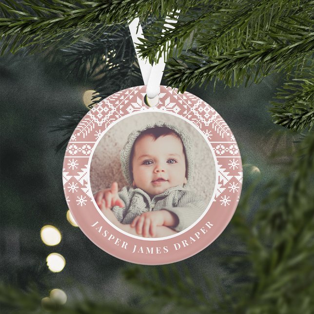 Nordic Sweater | Baby's First Christmas Photo Ornament (Creator Uploaded)