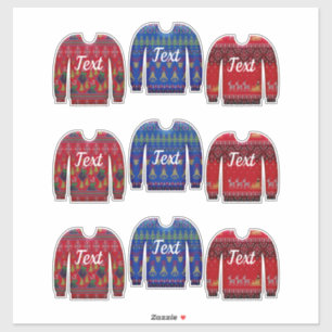 Nordic sweater cute winter ugly sweater red blue sticker