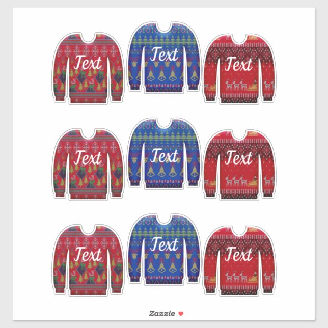 Nordic sweater cute winter ugly sweater red blue sticker (Sheet)