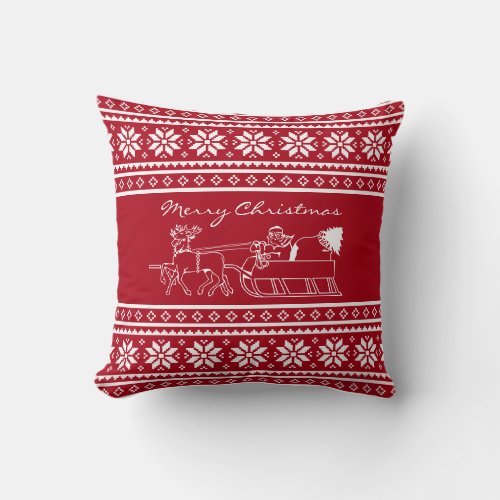 Nordic sweater pattern throw pillow  custom color