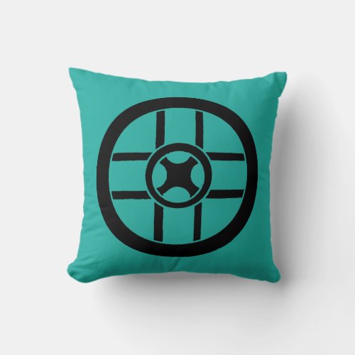 Nordic Symbol Wheel Cross Throw Pillow