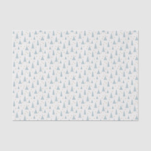 Nordic Teal Christmas Trees White Tissue Paper