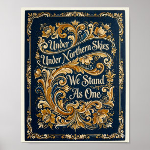 Nordic Telemark Rosemaling Art Poster