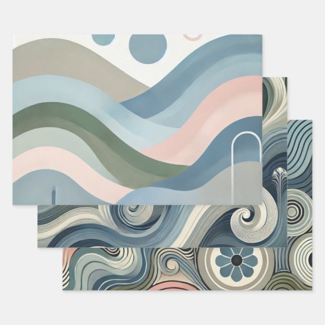 Nordic theme Wrapping Paper Flat Sheet Set of 3 (Set)