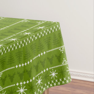 Nordic Trees and Stars Pattern Tablecloth