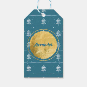 Nordic Trees Faux Gold Gift Tags