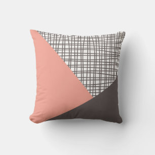 Nordic Triangle Throw Pillow Salmon Pink Brown 