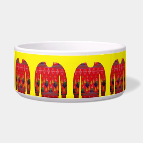 Nordic ugly sweater cute winter red winter bowl