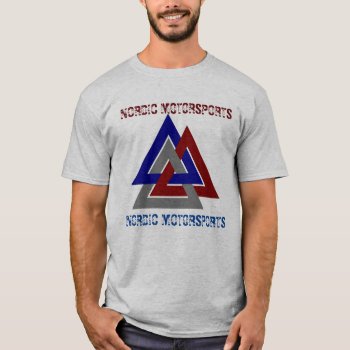 Nordic Valknut Symbol With Customizable Text T-shirt by CreativeContribution at Zazzle