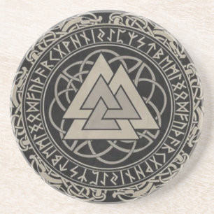 Nordic Viking Norse rune Valknut design Coaster