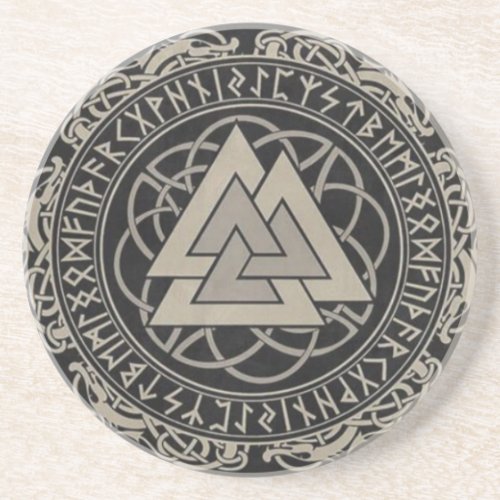 Nordic Viking Norse rune Valknut design  Coaster