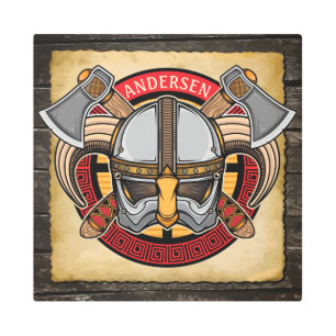 Nordic Viking Warrior ADD NAME Norse Axe Norsemen Metal Print