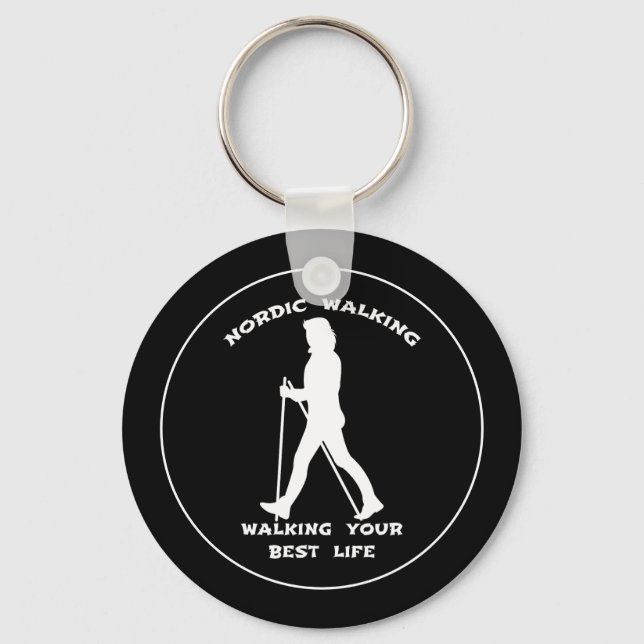 Nordic Walking - Walking Your Best Life Keychain (Front)