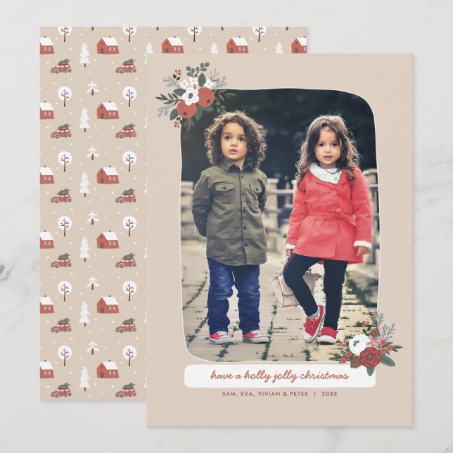 Nordic Winter Christmas Holiday Village Photo (Front/Back)
