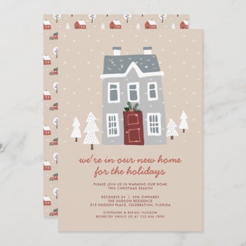 Nordic Winter Christmas New Home Holiday Card