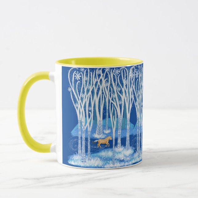 Nordic Winter Fjord Horse  Mug (Left)