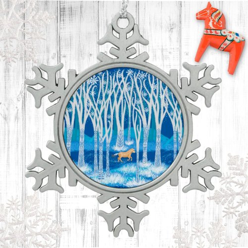 Nordic Winter Fjord Horse Ornament