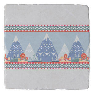 Nordic Winter Mountains Trivet