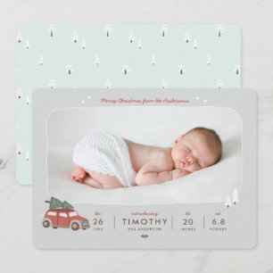 Nordic Winter New Baby First Christmas Holiday Card