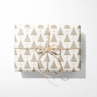 Nordic Wooden Christmas Tree Wrapping Paper