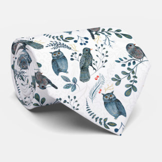 Nordic Woodland Birds Neck Tie