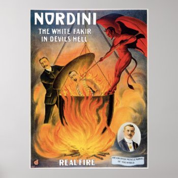 Nordini~ In Devils Hell Vintage Magic Act Poster by fotoshoppe at Zazzle