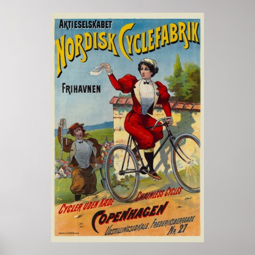 Nordisk Cyclefabrik Dutch Vintage Poster 1899