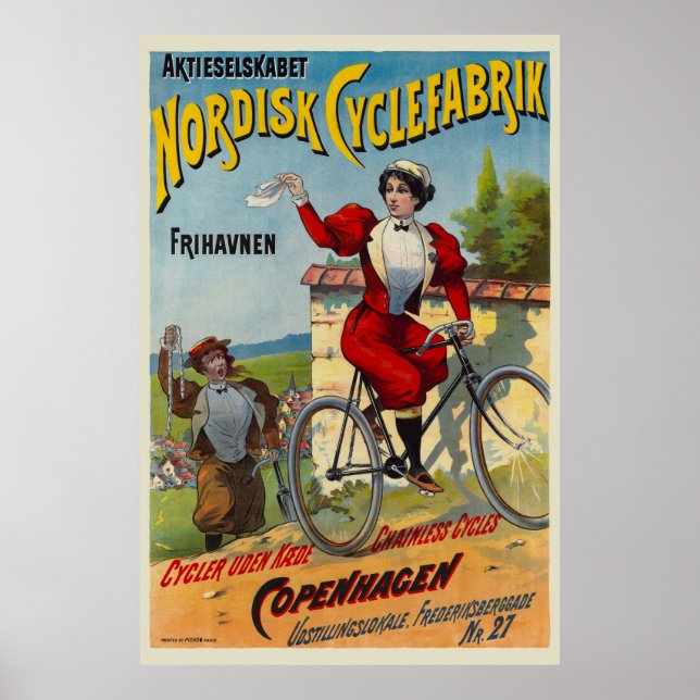 Nordisk Cyclefabrik Dutch Vintage Poster 1899 (Front)