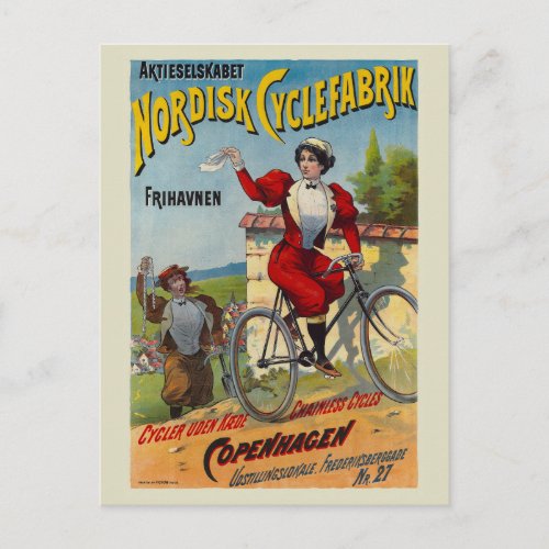 Nordisk Cyclefabrik Dutch Vintage Poster 1899 Postcard