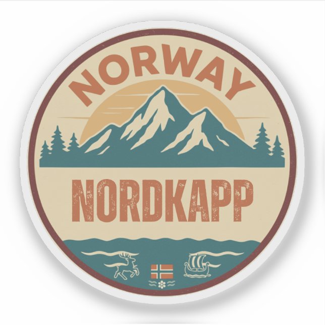 Nordkapp, Norge Norway Sticker (Front)