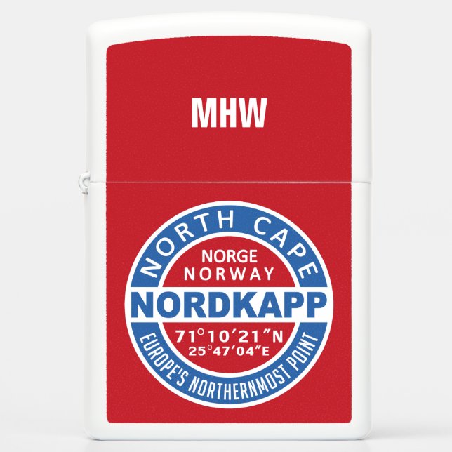 NORDKAPP Norway custom monogram lighter (Front)