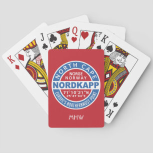 NORDKAPP Norway custom monogram playing cards